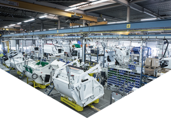 Vehicle production line in factory